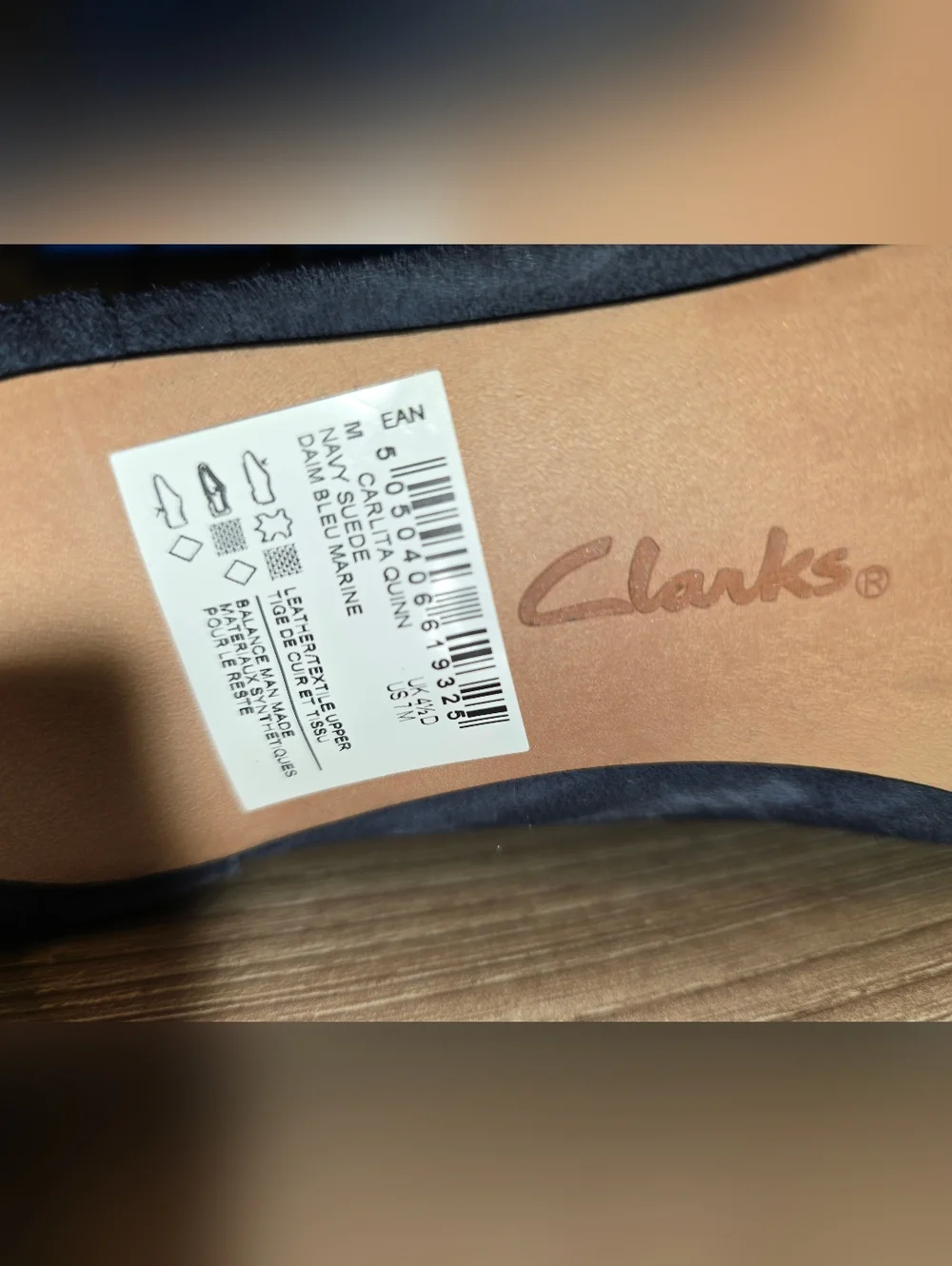 NEW Vintage Clarks Carlita Quinn Navy Suede Booties Size 7 - Picture 8 of 10
